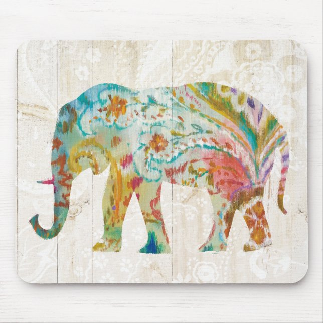 Tapis De Souris Éléphant de Boho Paisley II (Devant)