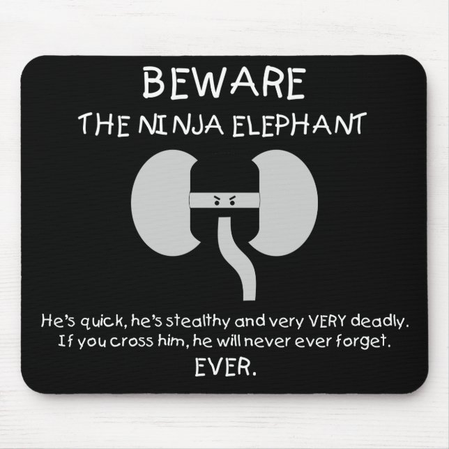 Tapis De Souris Éléphant de Ninja ! (Devant)