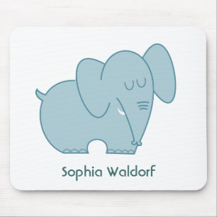 Tapis De Souris Eléphant doux (bleu)