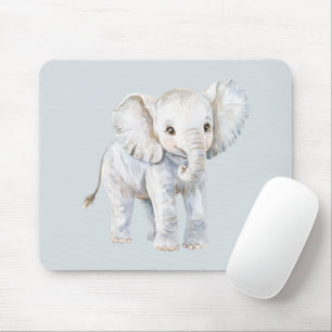 Tapis De Souris Éléphant Gris Bleu