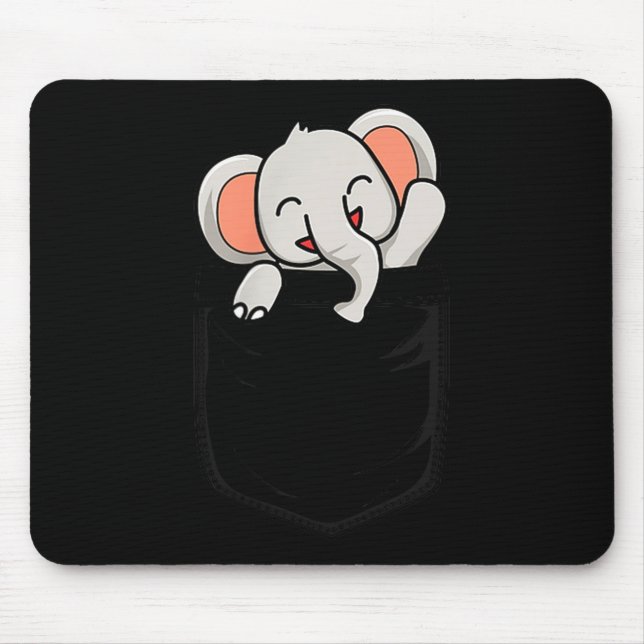 Tapis De Souris Elephant Lovers Cute Funny Elephant In Cket  (Devant)