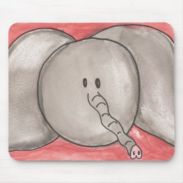Tapis De Souris Éléphant mignon Mousepad de bande dessinée (Devant)