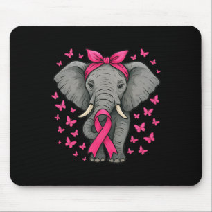 Tapis De Souris Eléphant mignon rose Ruban cancer du sein Wi-Fi gu