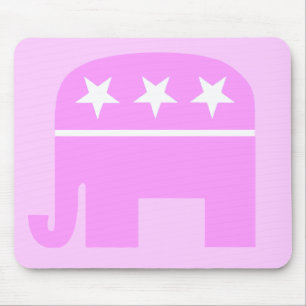 Tapis De Souris Éléphant rose républicain de Madame Conservativ