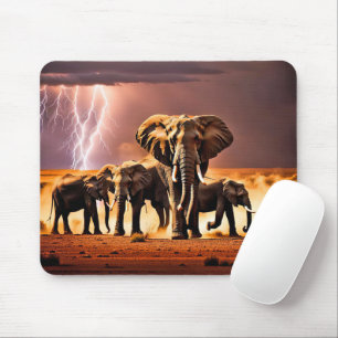 Tapis De Souris Eléphants en orage