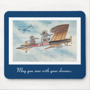 Tapis De Souris Éléphants mignons de vol vintages