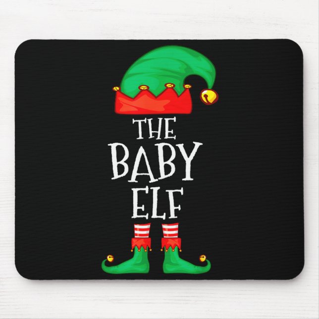 Tapis De Souris Elf Family Christmas Funny The Baby Elf Sweater Bo (Devant)