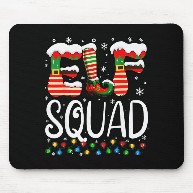 Tapis De Souris Elf Family Christmas Matching Pajamas Xmas Elf Squ (Devant)