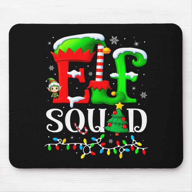 Tapis De Souris Elf Squad Christmas Family Matching Pajamas Elf Bo (Devant)