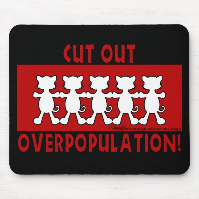 Tapis De Souris Éliminez la surpopulation ! Chat (Devant)