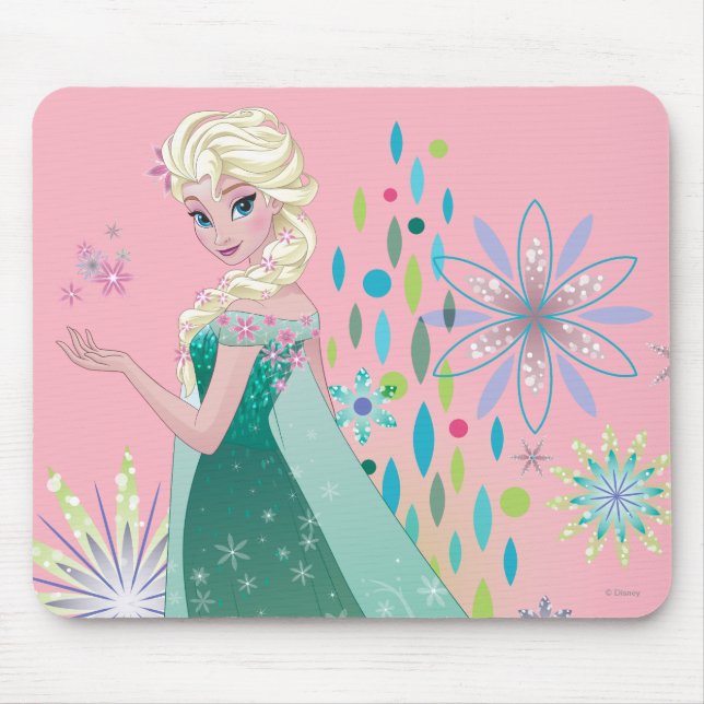 Tapis De Souris Elsa | Souhait d'été avec fleurs (Devant)