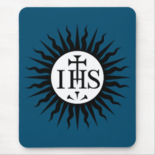 Tapis De Souris Emblème de la Compagnie de Jésus Monogramme