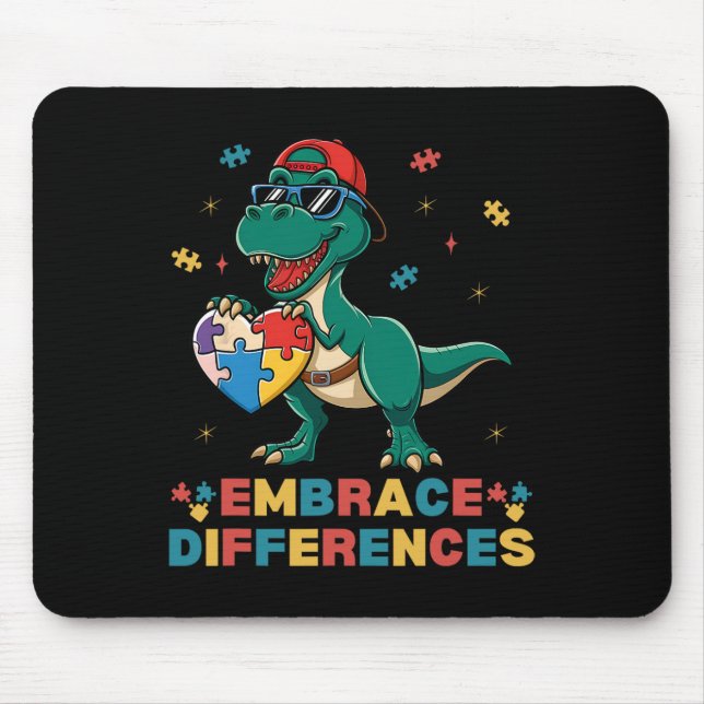 Tapis De Souris Embrasser les différences Sensibilisation sur l'au (Devant)