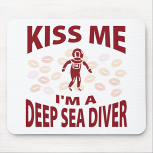 Tapis De Souris Embrassez-moi que je suis un plongeur de mer