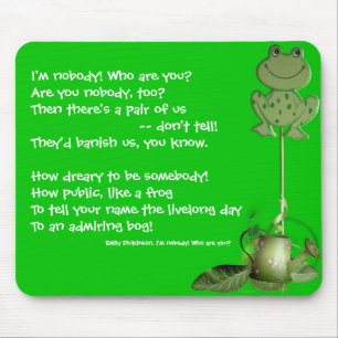 Tapis De Souris Emily Dickinson, Grenouille avec Pot Mousepad