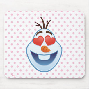 Tapis De Souris Emoji gelé  Olaf aux yeux en forme de coeur