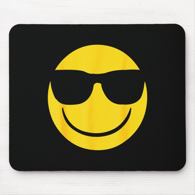 Tapis De Souris Emoji Retro Sungles Yellow Smile Face  (Devant)