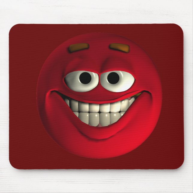 Tapis De Souris Emoticon rouge rire (Devant)
