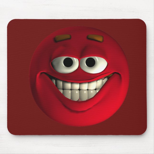 Tapis De Souris Émoticône rouge grand grain (Devant)
