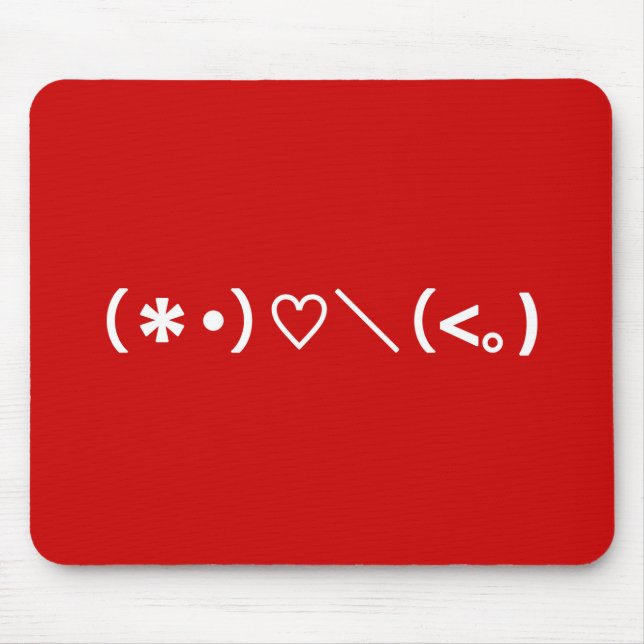 Tapis De Souris Émoticônes Heureuses Saintes-Valentin / Japonais (Devant)