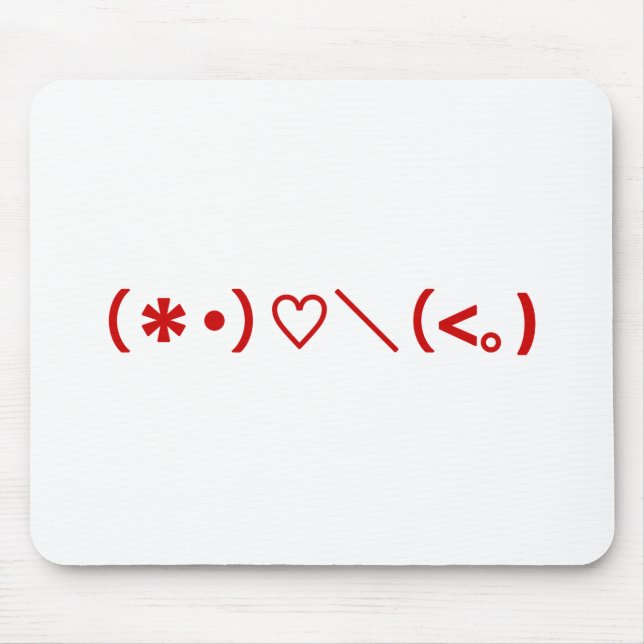 Tapis De Souris Émoticônes Heureuses Saintes-Valentin / Japonais (Devant)