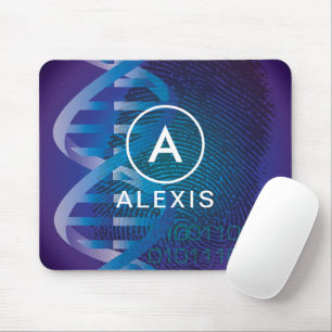 Tapis De Souris Empreinte ADN Nom Monogramme Science Médicale