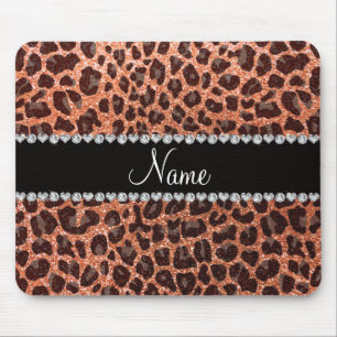Tapis De Souris Empreinte de léopard de parties scintillant orange