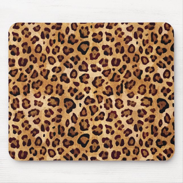 Tapis De Souris Empreinte de léopard de texture rustique (Devant)