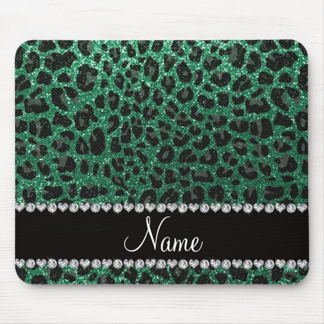 Tapis De Souris Empreinte de léopard d'parties scintillant verte m (Devant)
