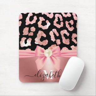 Tapis De Souris Empreinte de léopard et Bow