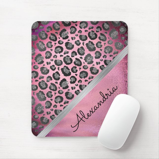 Tapis De Souris Empreinte de léopard Glittery sur brillant Hot Pin (Avec souris)