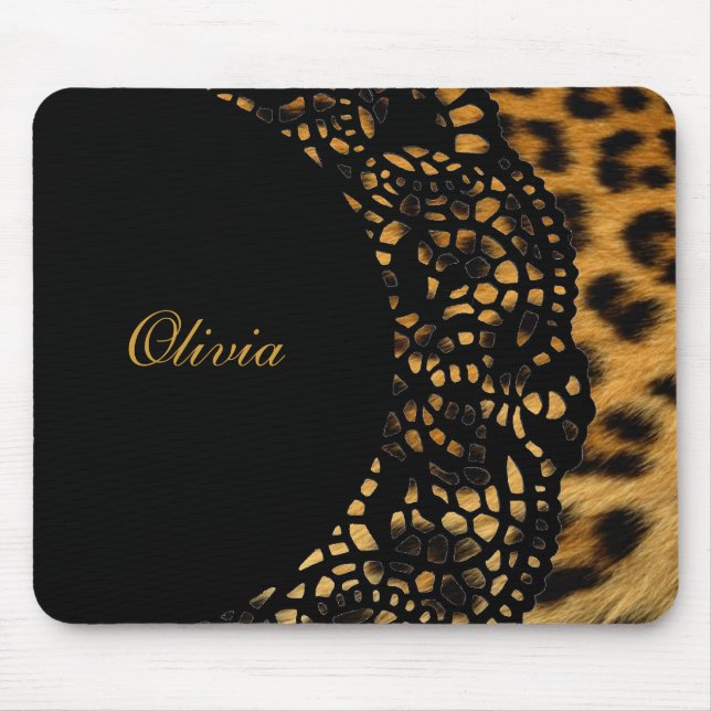 Tapis De Souris Empreinte de léopard Mousepad (Devant)