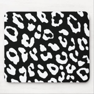 Tapis De Souris Empreinte de léopard noir blanc