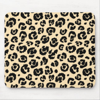 Tapis De Souris Empreinte de léopard noir crémeux