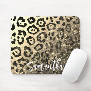 Tapis De Souris Empreinte de léopard Parties scintillant d'or