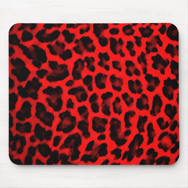 Tapis De Souris Empreinte de léopard rouge (Devant)