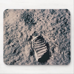 Tapis De Souris Empreinte de pas sur la surface lunaire