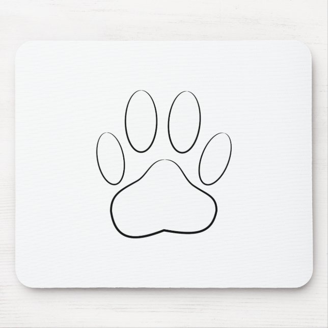 Tapis De Souris Empreinte de patte blanc (Devant)