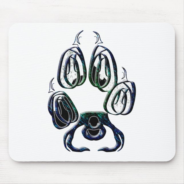 Tapis De Souris Empreinte de patte de loup (Devant)