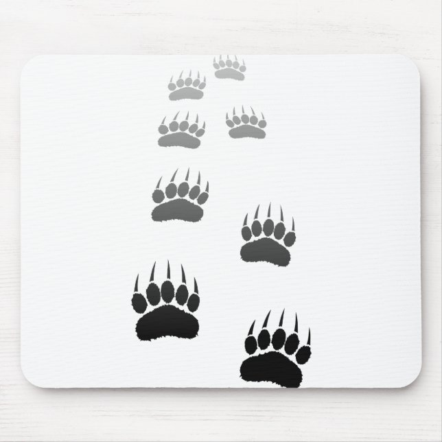 Tapis De Souris Empreinte de patte d'ours noir dégradant (Devant)