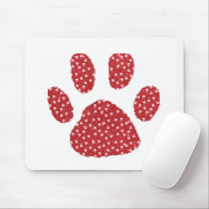 Tapis de souris empreinte de patte pailletée