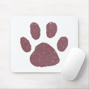 Tapis de souris empreinte de patte pailletée