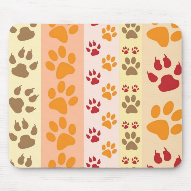 Tapis De Souris Empreintes de pattes Amoureux de les chiens mignon (Devant)