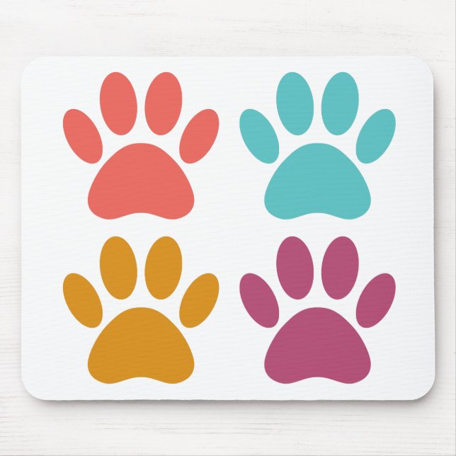Tapis De Souris Empreintes de pattes de chiens cool (Devant)