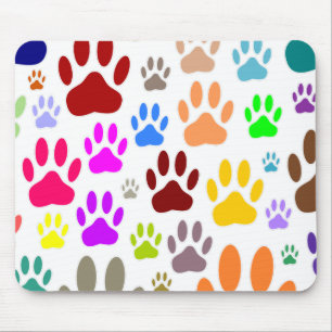 Tapis De Souris Empreintes de pattes de chiens partout