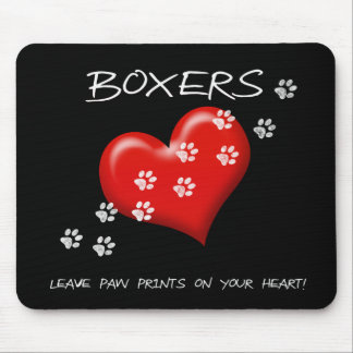 Tapis De Souris Empreintes de pattes de congé de boxeurs