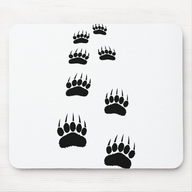 Tapis De Souris Empreintes de pattes d'ours (Devant)