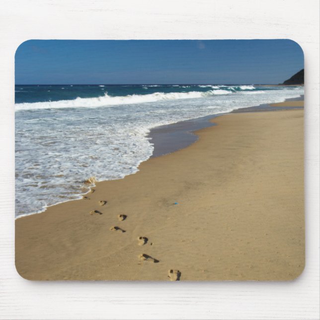 Tapis De Souris Empreintes sur la plage, Mabibi, Thongaland (Devant)