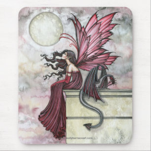 Tapis de souris en aquarelle Fairy Dragon Art