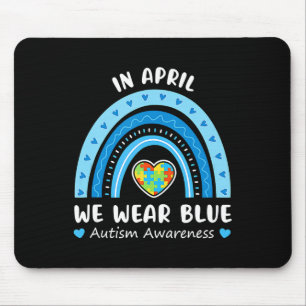 Tapis De Souris En Avril Nous Portons Blue Rainbow Sensibilisation